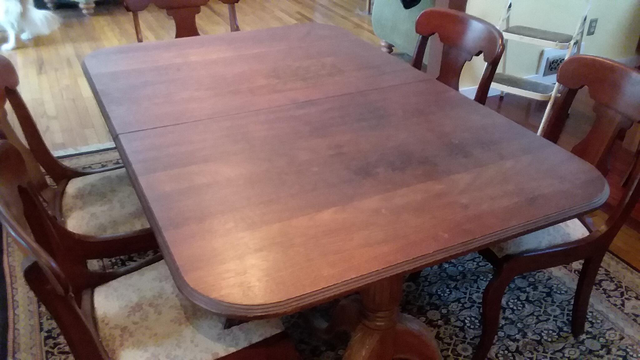 Mahogany double pedestal Dining Table with 6 Chairs for $200 in Medford ...