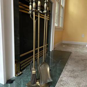 Brass Fireplace Tool Set
