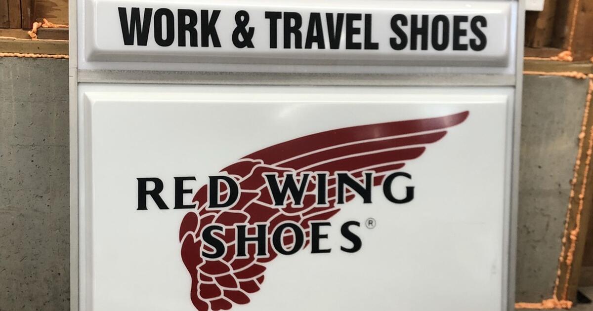 RED WING BOOTS SIGN from The Rugged Boot Shoe store on Route 6 in