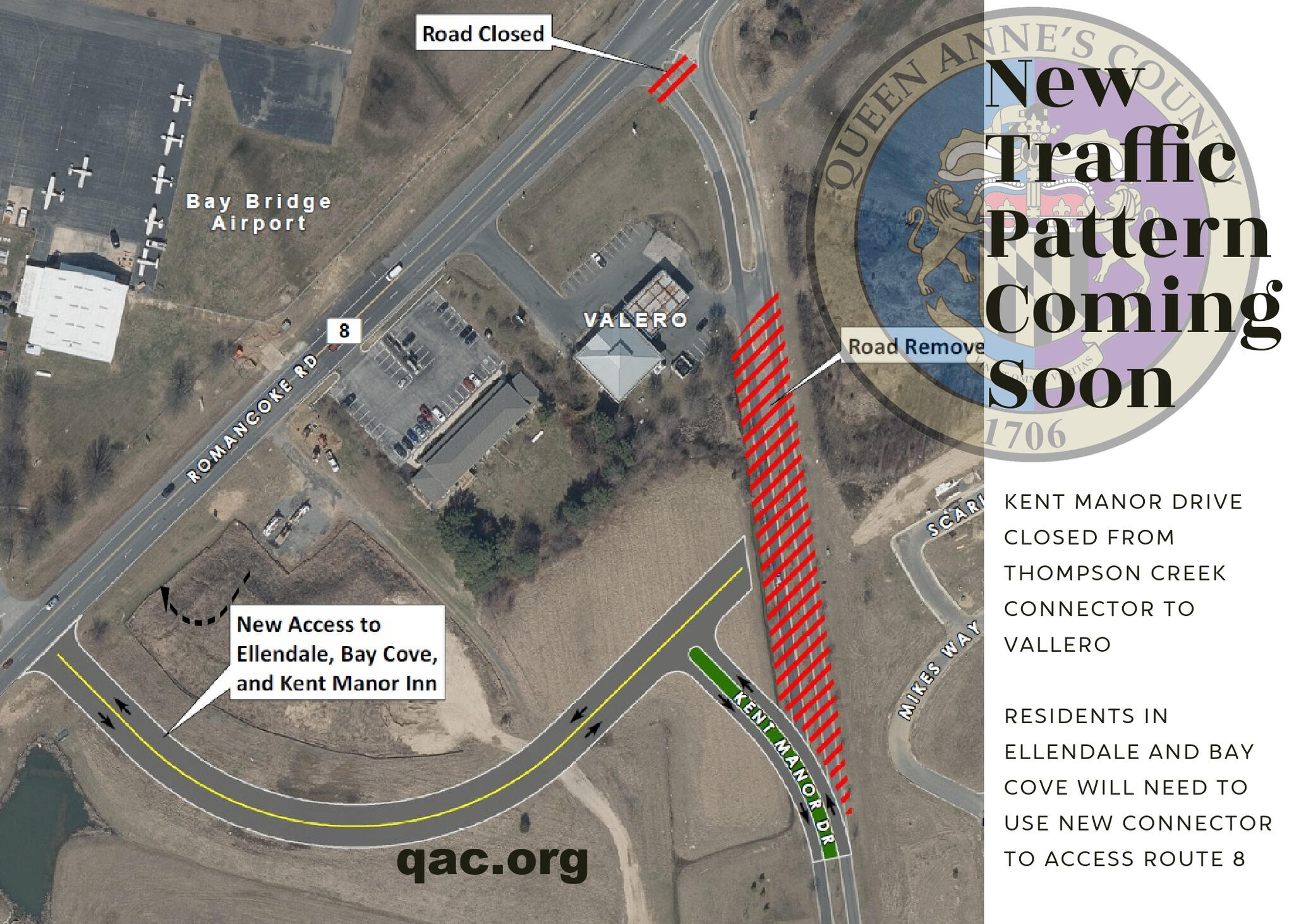 New Traffic Pattern Coming for Ellendale and Bay Cove Residents (Queen