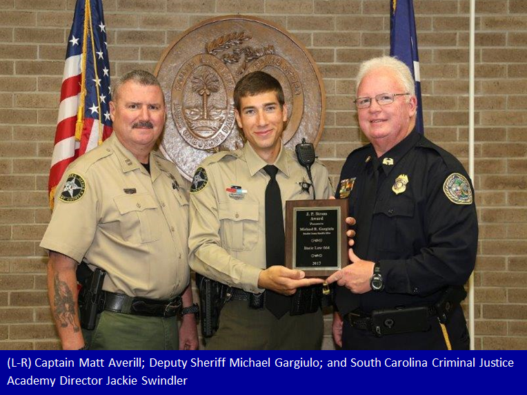 Deputy Michael Gargiulo receives J P Strom Award from the South