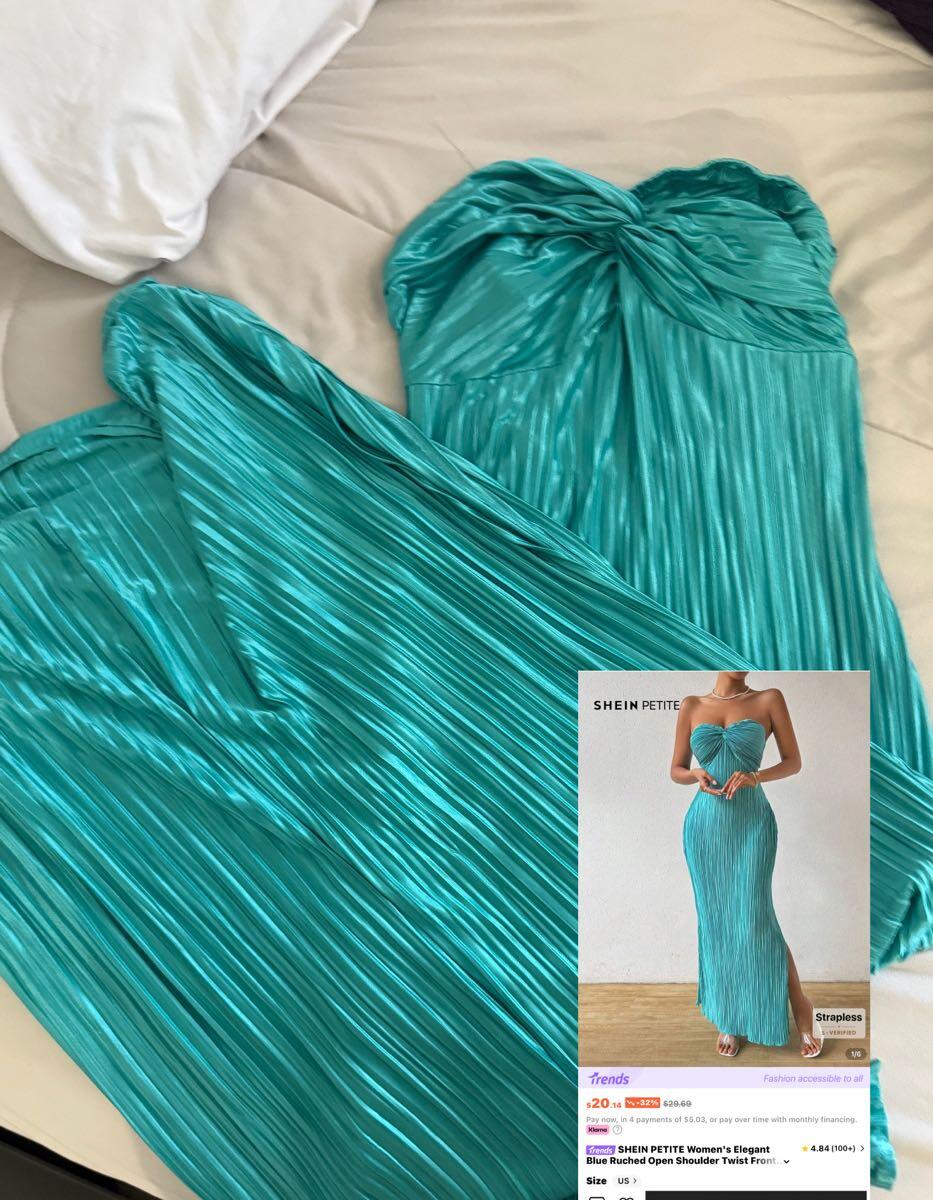 sachin and babi light blue dress Plus Ruched Side Skater Dress