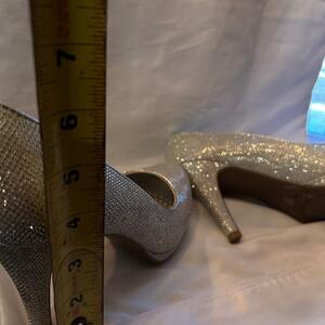 Silver Glitter High Heels Worthington- Size 7