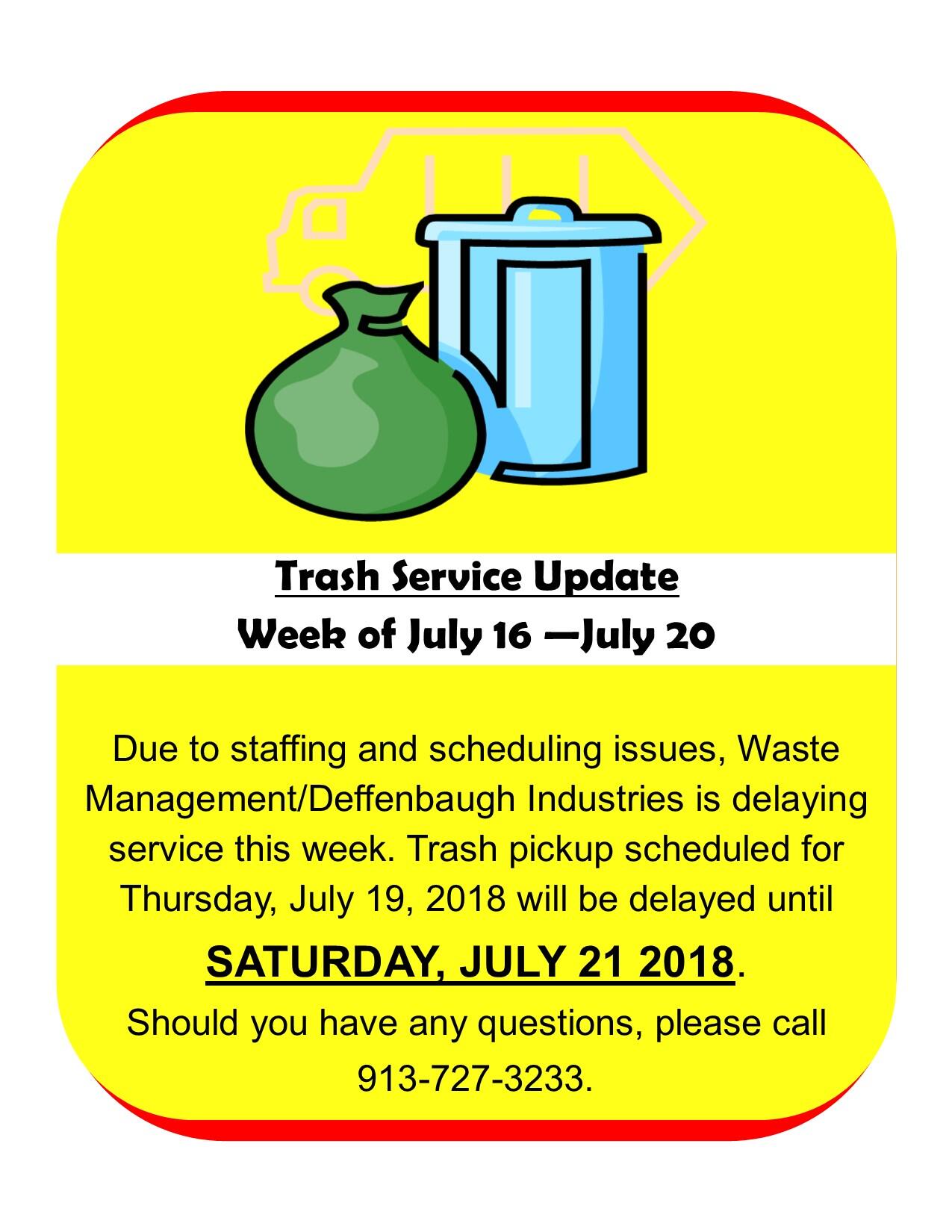 WASTE MANAGEMENT/DEFFENBAUGH SERVICE DELAY THIS WEEK (City of Lansing