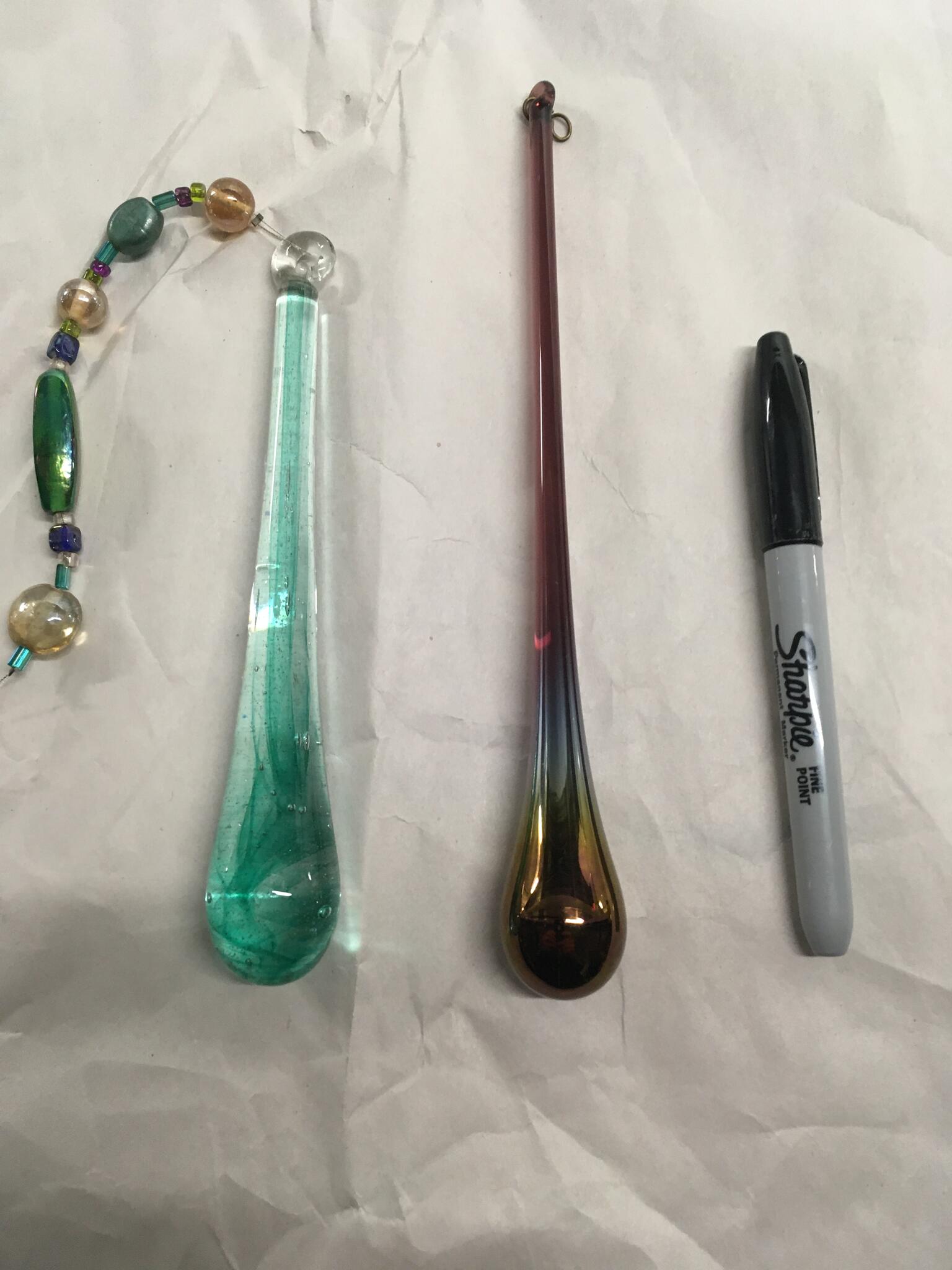 Large glass art pendants or suncatchers