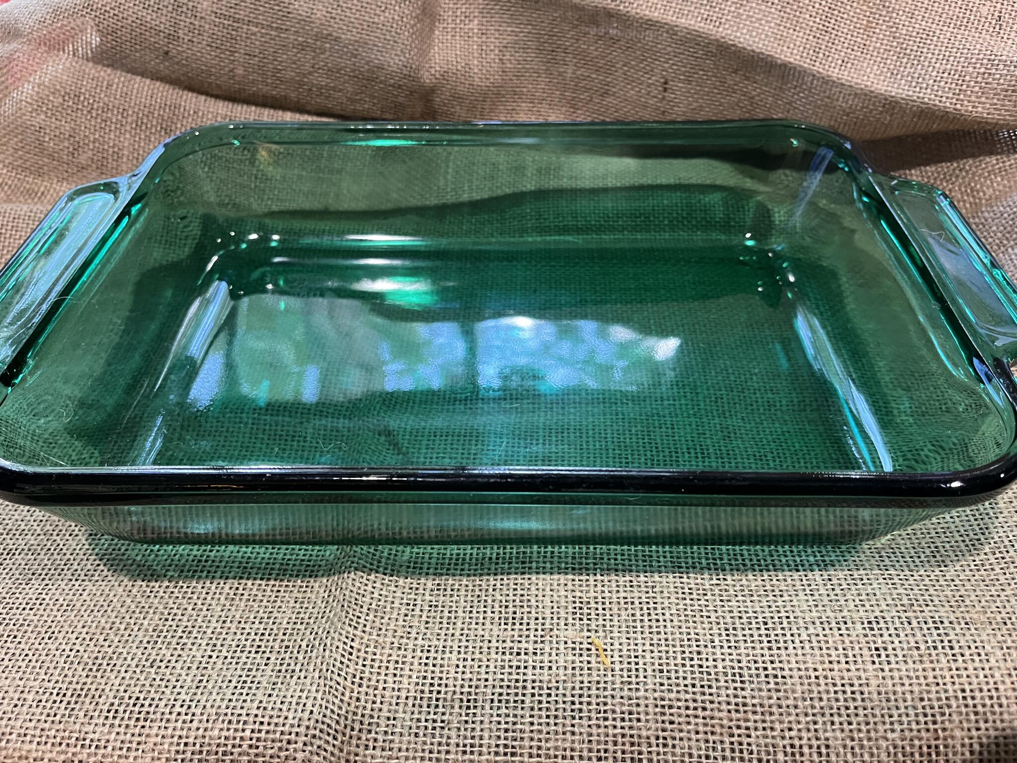 Green Glass Baking Dish