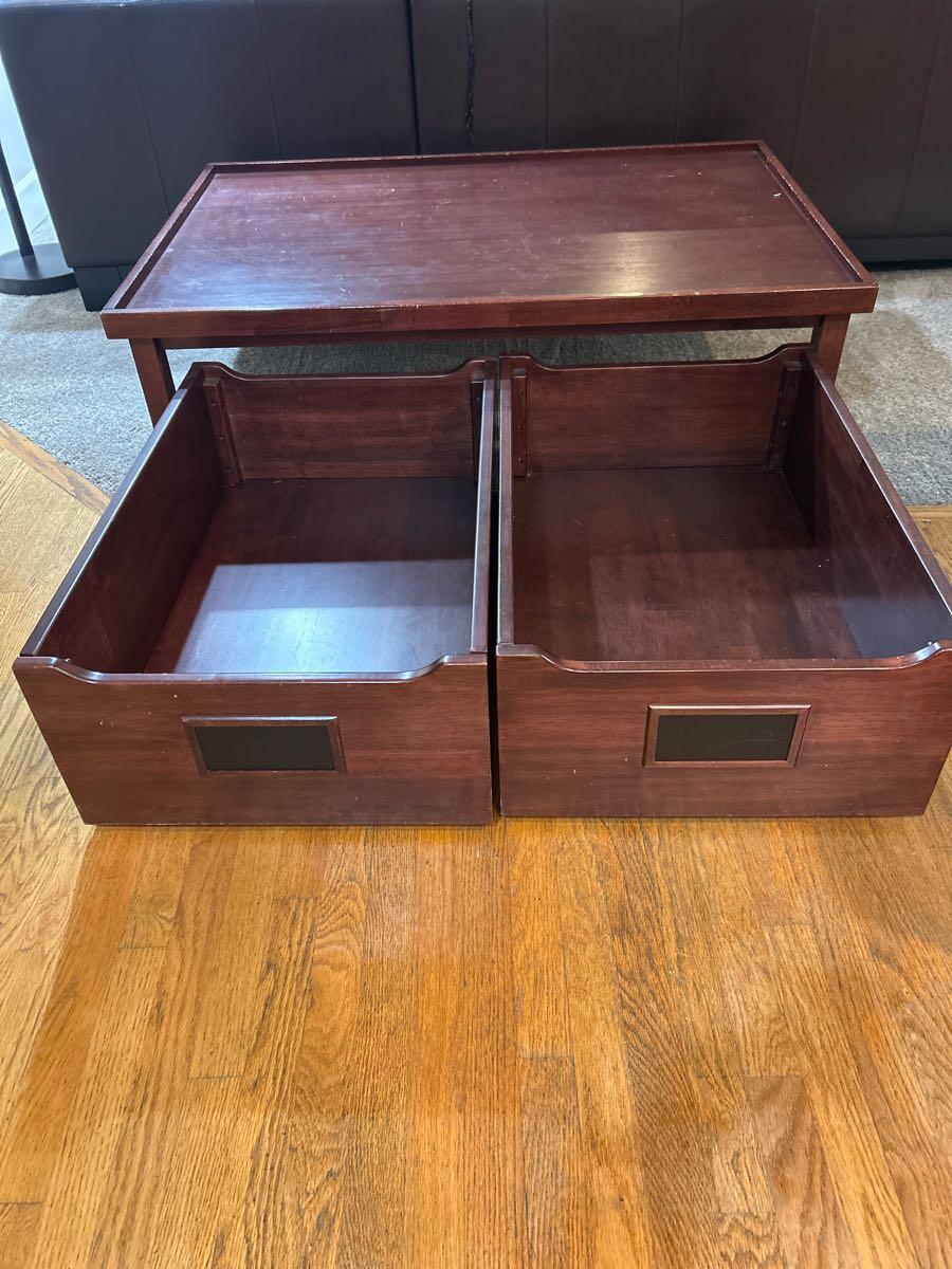 Pottery Barn Activity Table with rolling cart drawers for 40 in