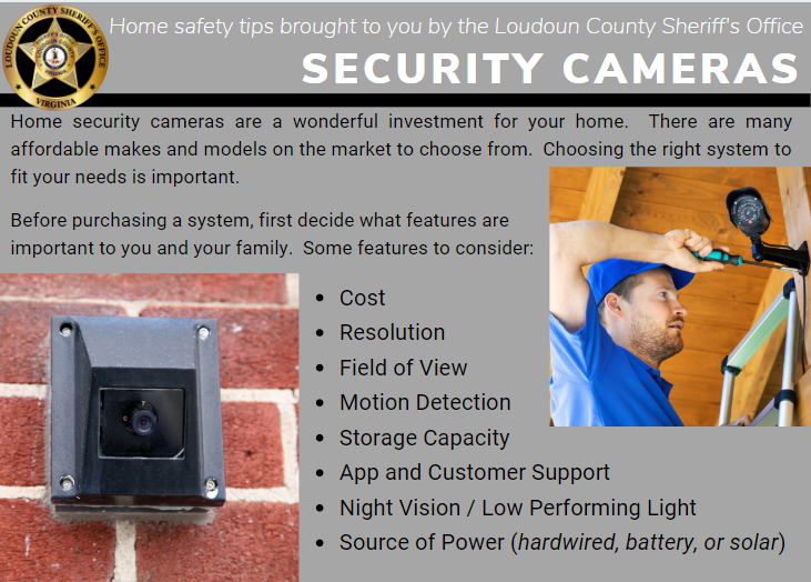 Home Safety Tips Security Cameras (Loudoun County Sheriff's Office) — Nextdoor — Nextdoor