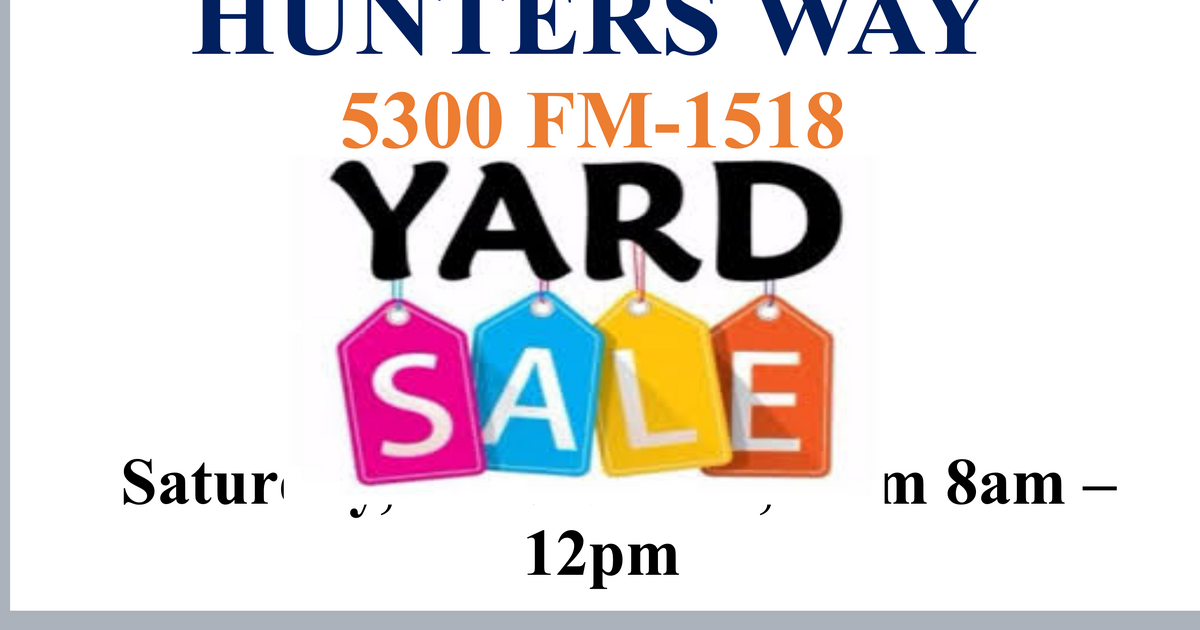 HUNTERS WAY COMMUNITY GARAGE SALE SATURDAY 13 MAY 2023 in St. Hedwig