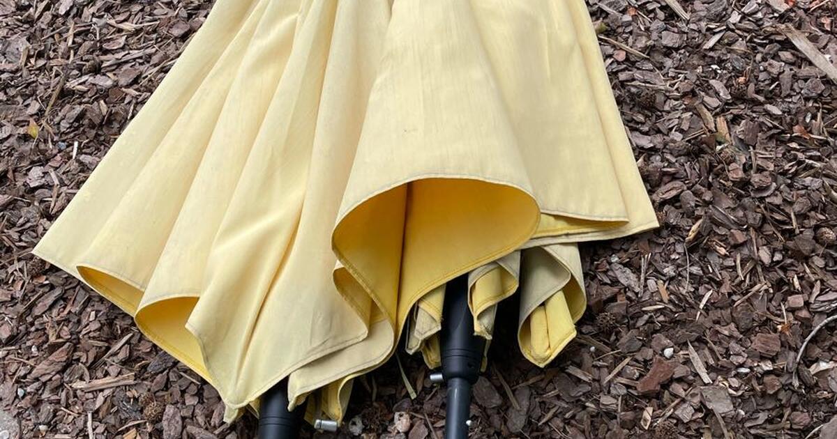 2 Yellow Outdoor Umbrellas with poles. for Free in Raleigh, NC For