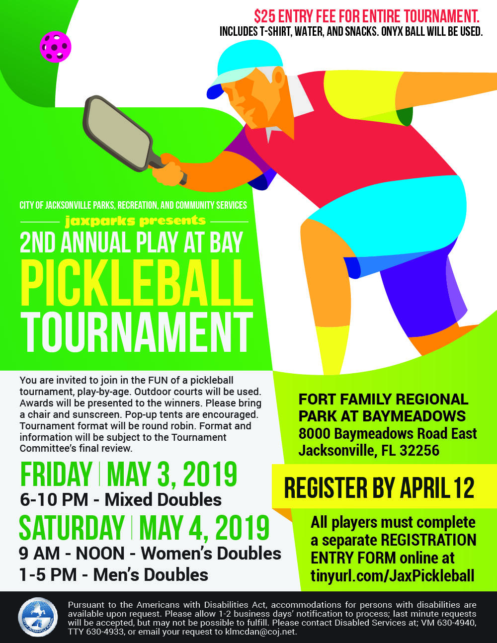 2nd Annual Play at Bay Pickleball Tournament! (City of Jacksonville