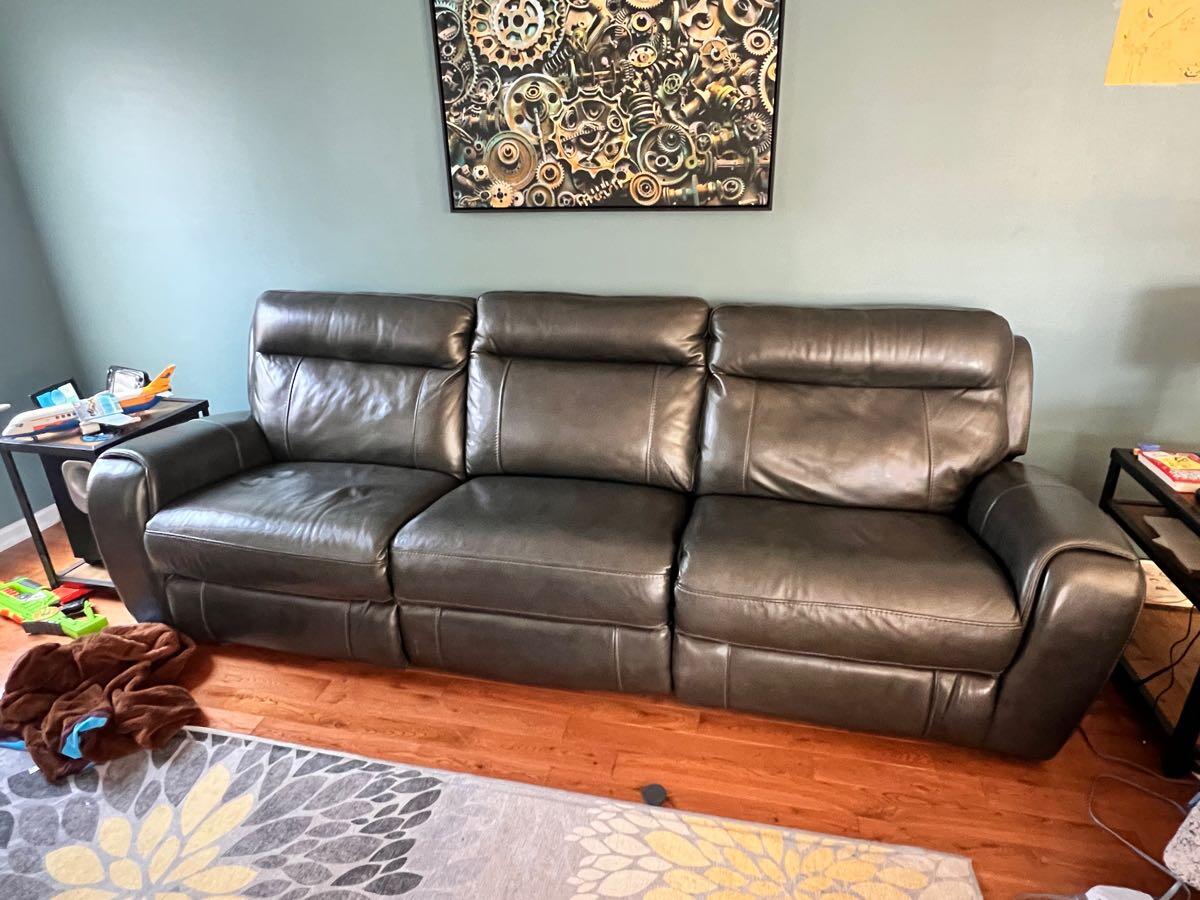 Power Reclining Leather Couch and Loveseat