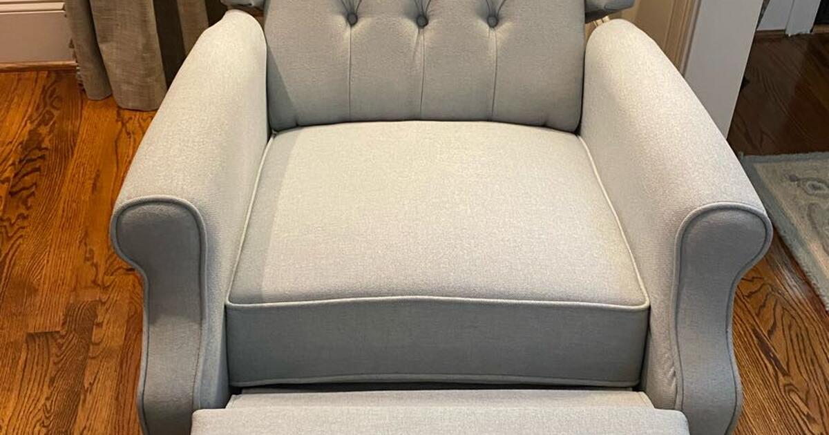 TWO Tufted fabric recliners. We are selling because the decorative nail