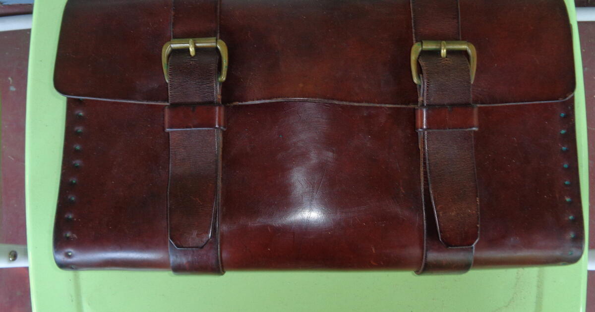 Handsome handmade distinctive briefcase or attaché case, fine bridle ...