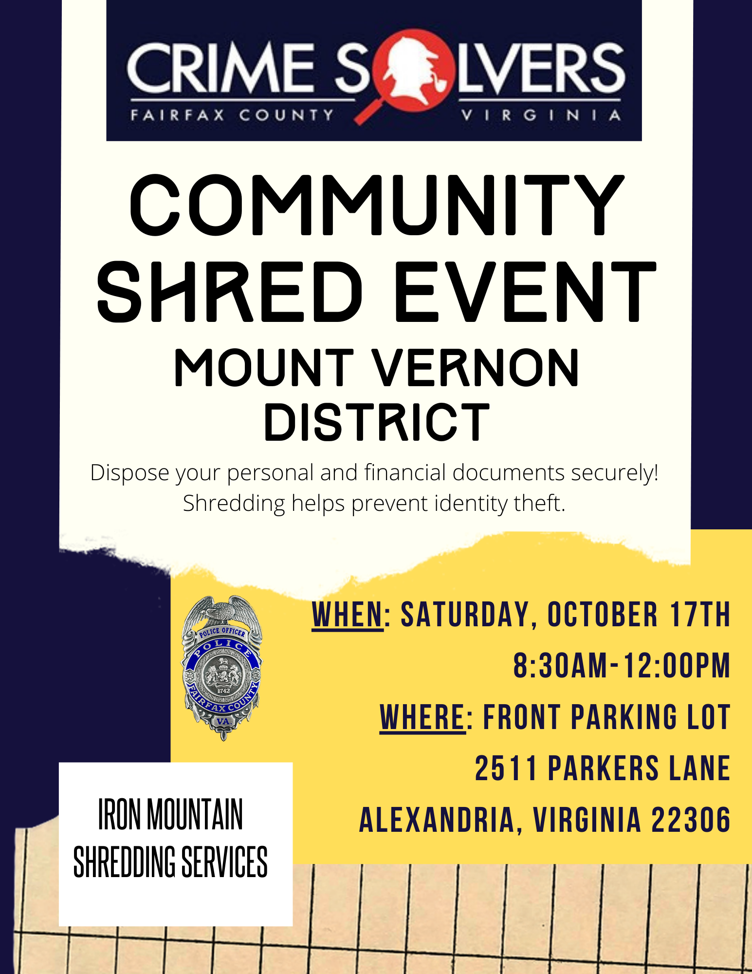 Community Shred Event (Fairfax County Police Department) — Nextdoor