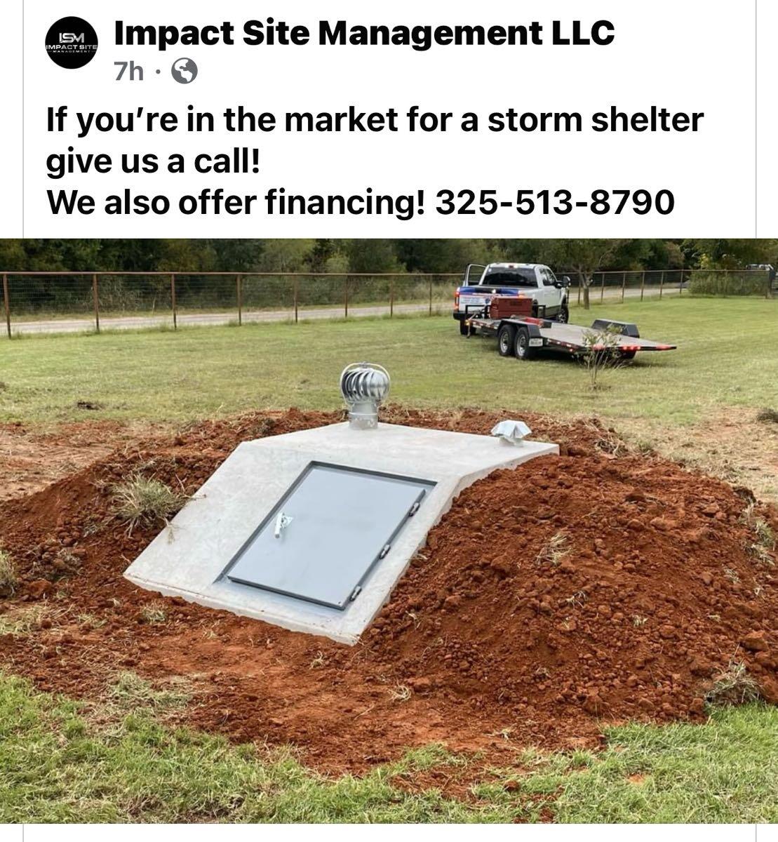 Storm shelters for $123456789 in Abilene, TX | For Sale & Free — Nextdoor