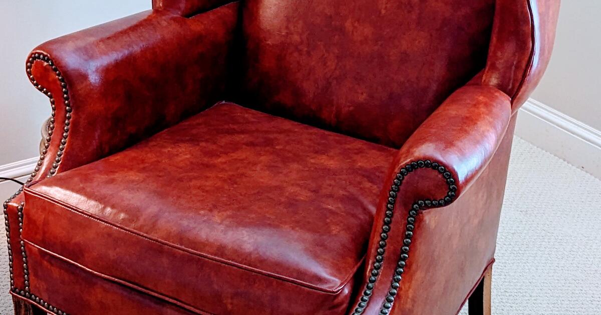 Pending Leather Wingback Chair in Excellent Condition for $125 in ...