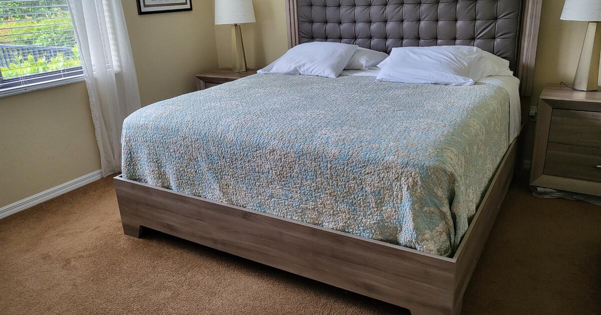 King size bed frame only with (2) twin size box springs. for 500 in Fort Myers, FL Finds