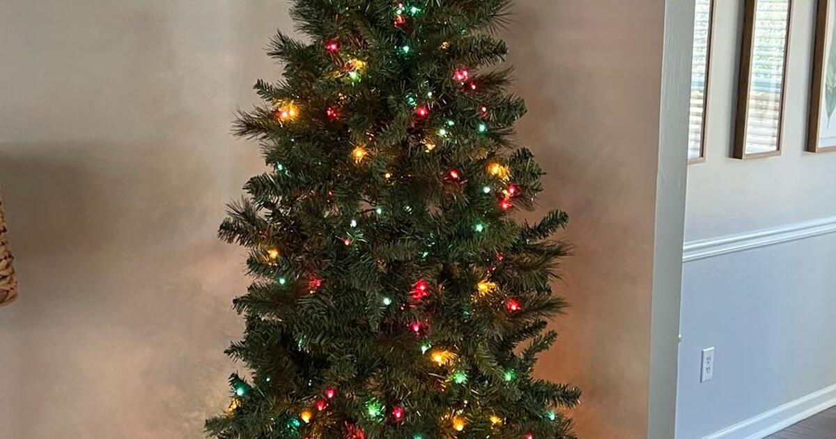 7’ Prelit Christmas Tree with colored lights (no storage box). for 30