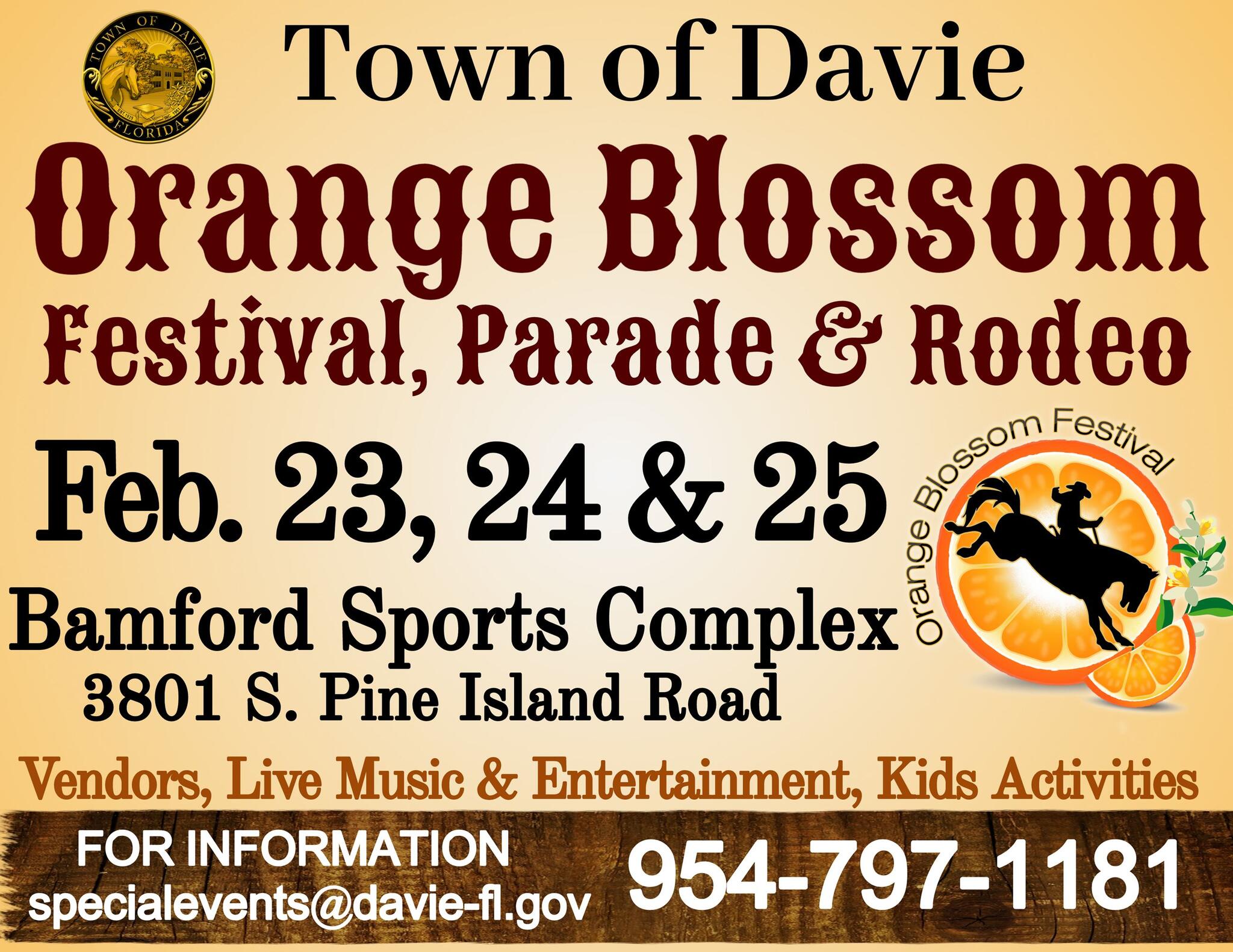 The Town of Davie will host the 87th Annual Orange Blossom Festival