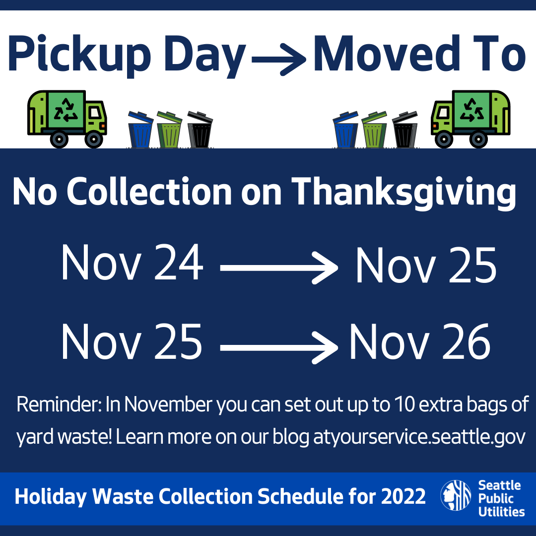 2022 Winter Holiday Collection Schedule for Garbage, Recycling, and