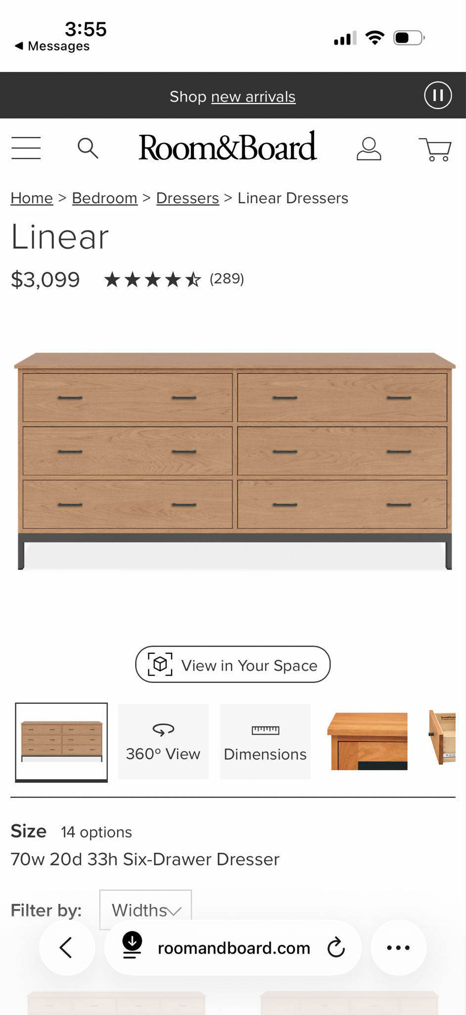 room and board linear dresser ARTLESS THN XL 6 Drawer Dresser main image 1