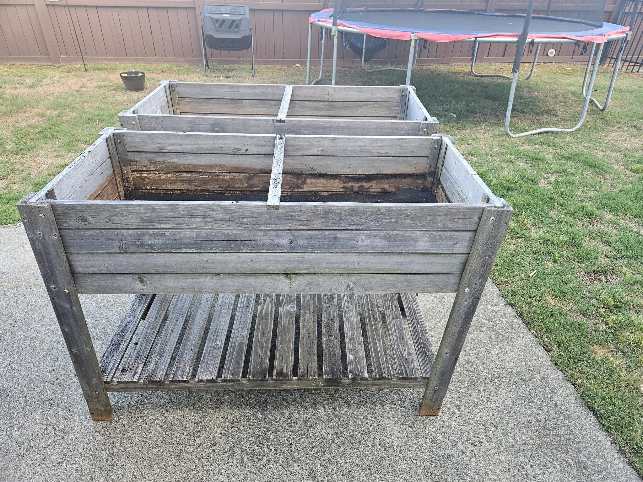 2 Wooden Raised Garden Beds  - FREE