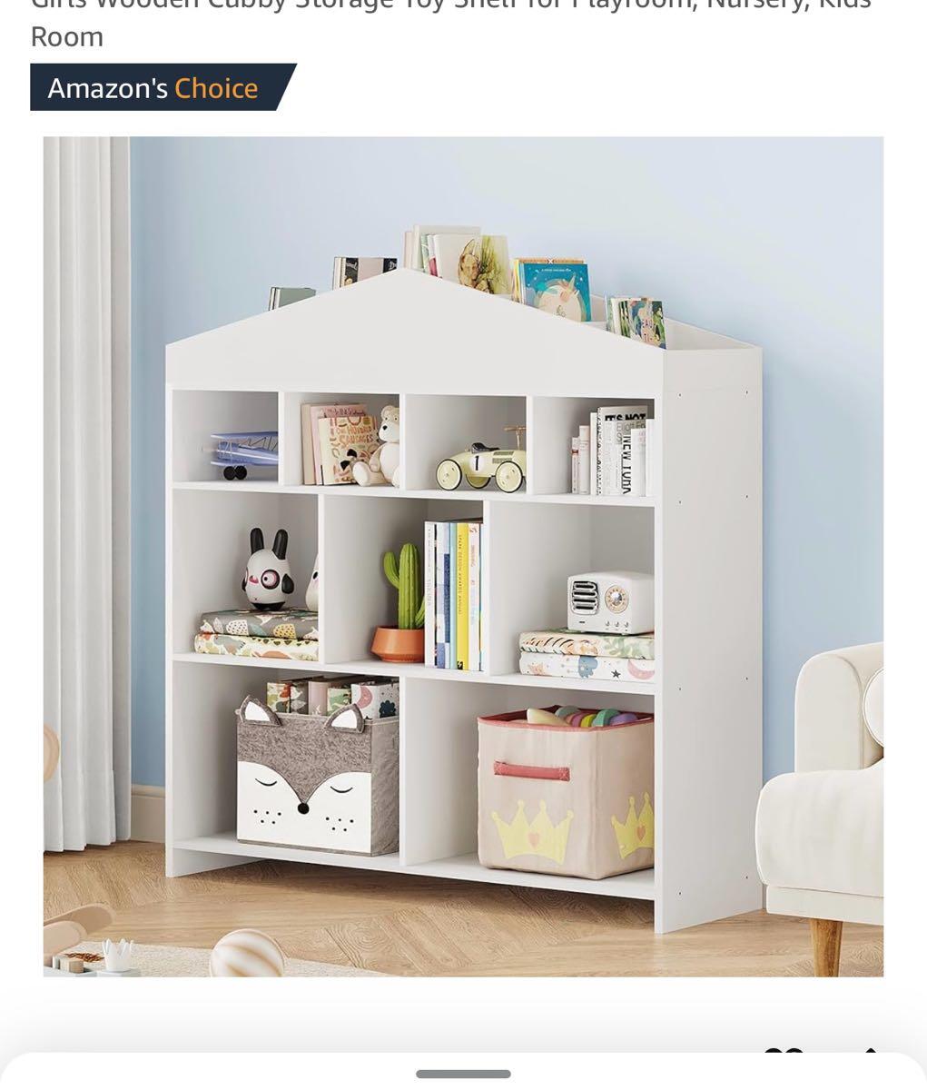 IDEALHOUSE Toy Storage Organizer 9-Cubby Kids Bookshelf