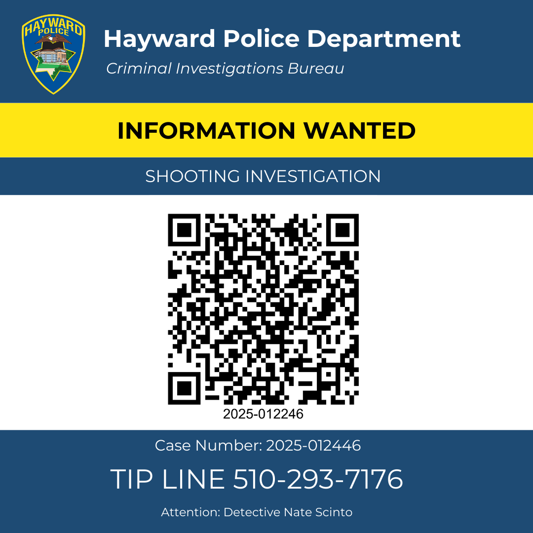 The Hayward Police Department is seeking the community’s assistance in