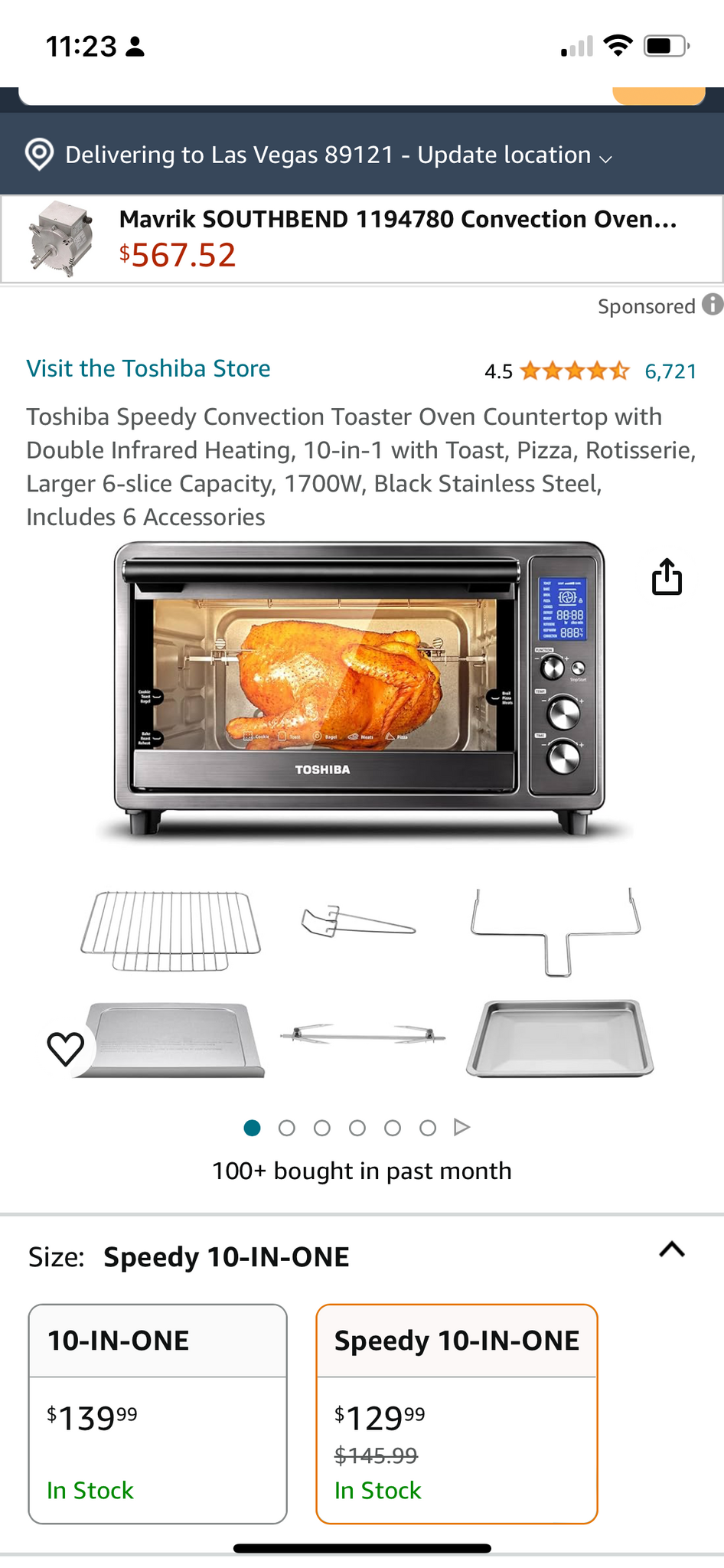 Toshiba Speedy offers Convection Toaster Oven Countertop with Double Infrared Heating,