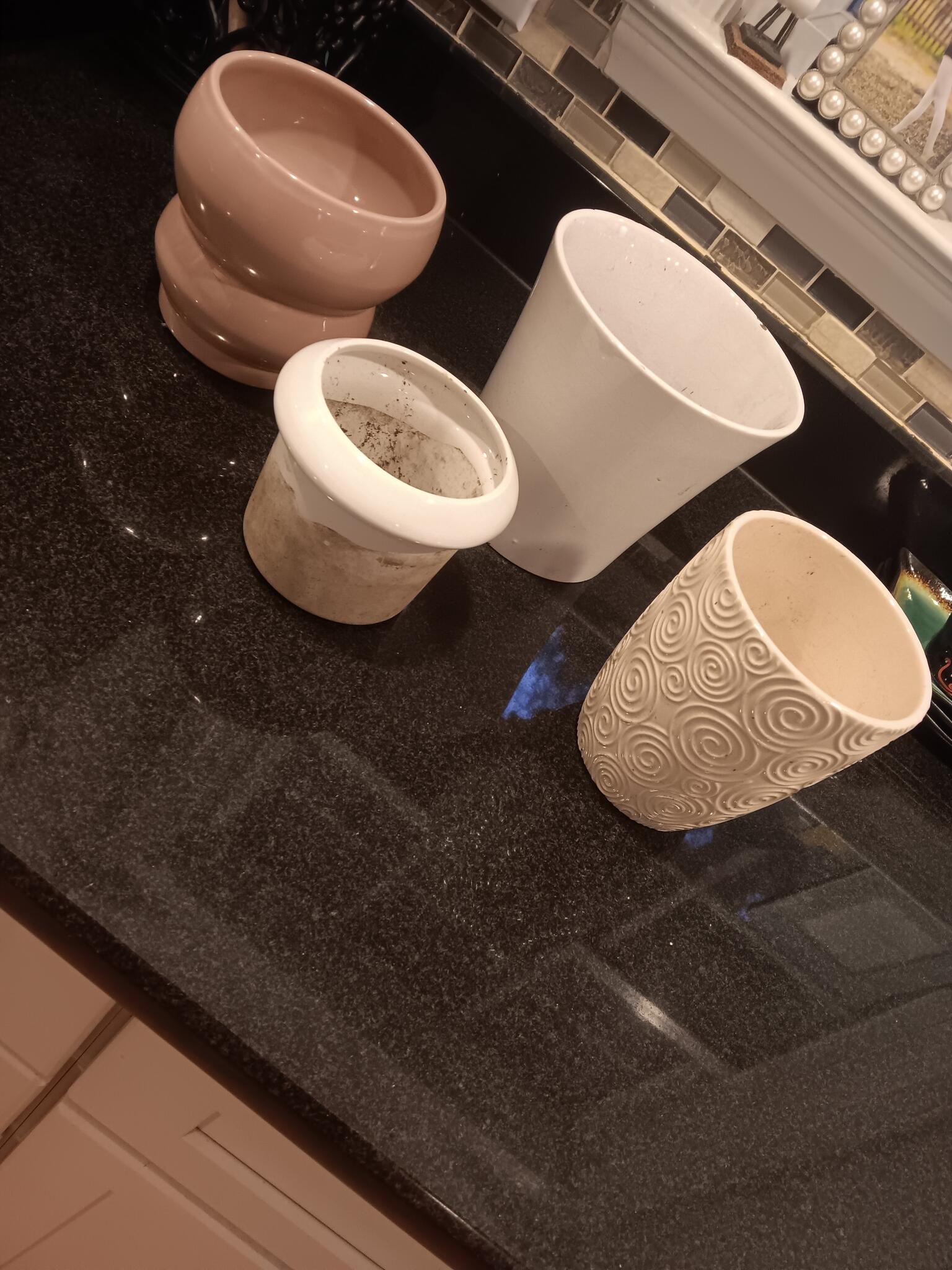 Set of 4 Ceramic Planters