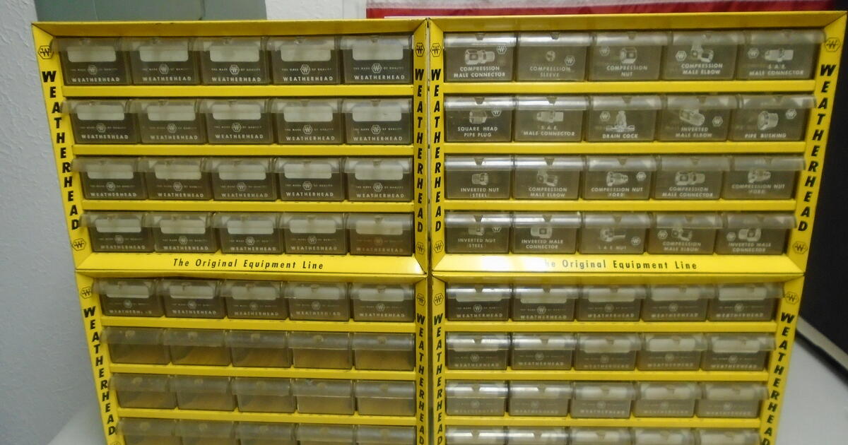 Vintage 20 Drawer Weatherhead Metal Storage Cabinet -Set of 4 for $340 ...