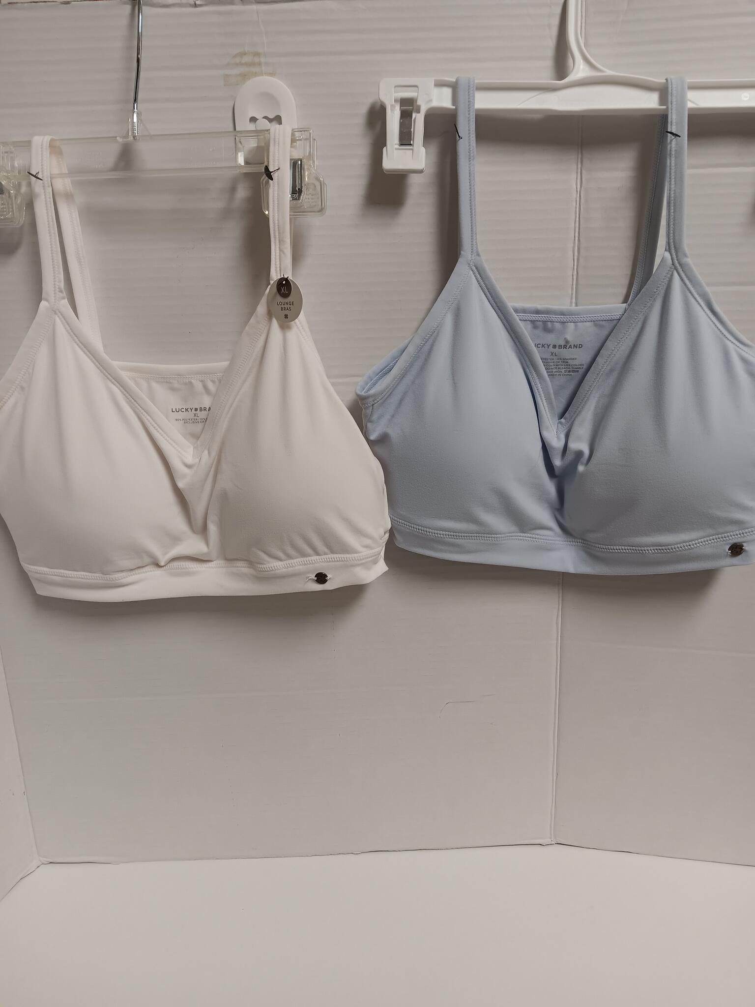 Lucky Brand Lounge Bras Ivory/Light Blue Size XL New (2 Pair) for