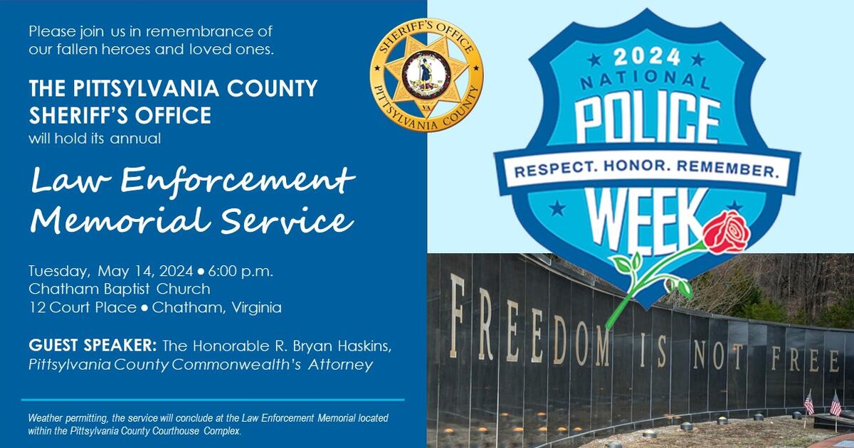 Join the Pittsylvania County Sheriff's Office as it remembers those who ...