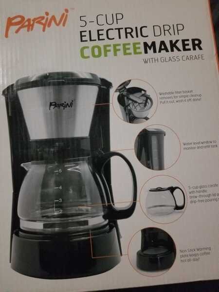 Parini 5-Cup Compact Drip Coffee Maker NEW