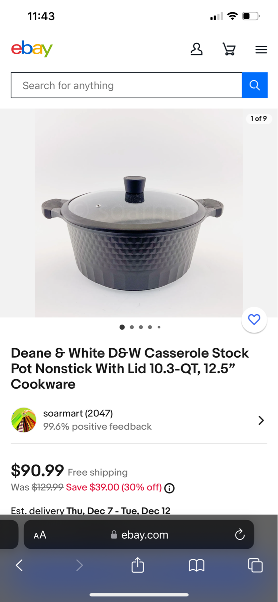 D&W 12 All-in-One WOK With Lid - Deane and White Cookware