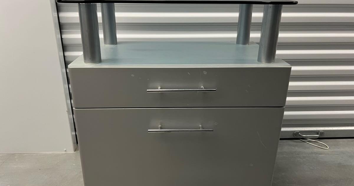 Small filing with removable tempered glass top shelf for 35 in