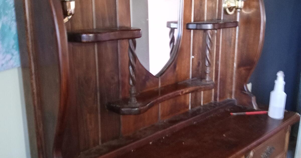 Waterbed With Headboard And This Long Dresser Queen Size for Free in