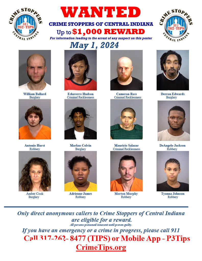 IMPD North District Crime Watch - WANTED Poster - May 2024 ...