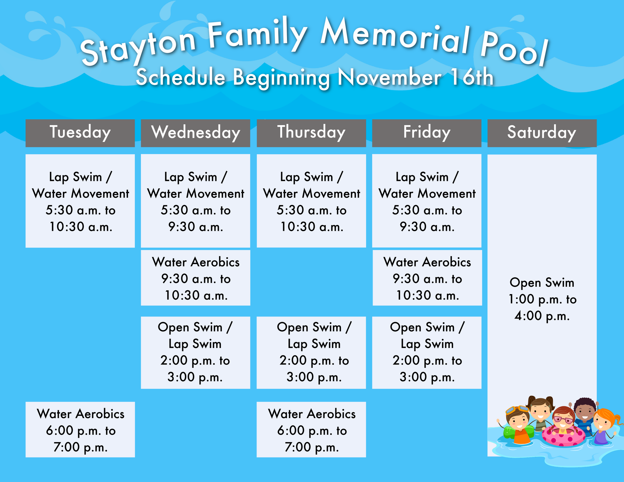 Stayton Family Memorial Pool Hours Update (City of Stayton