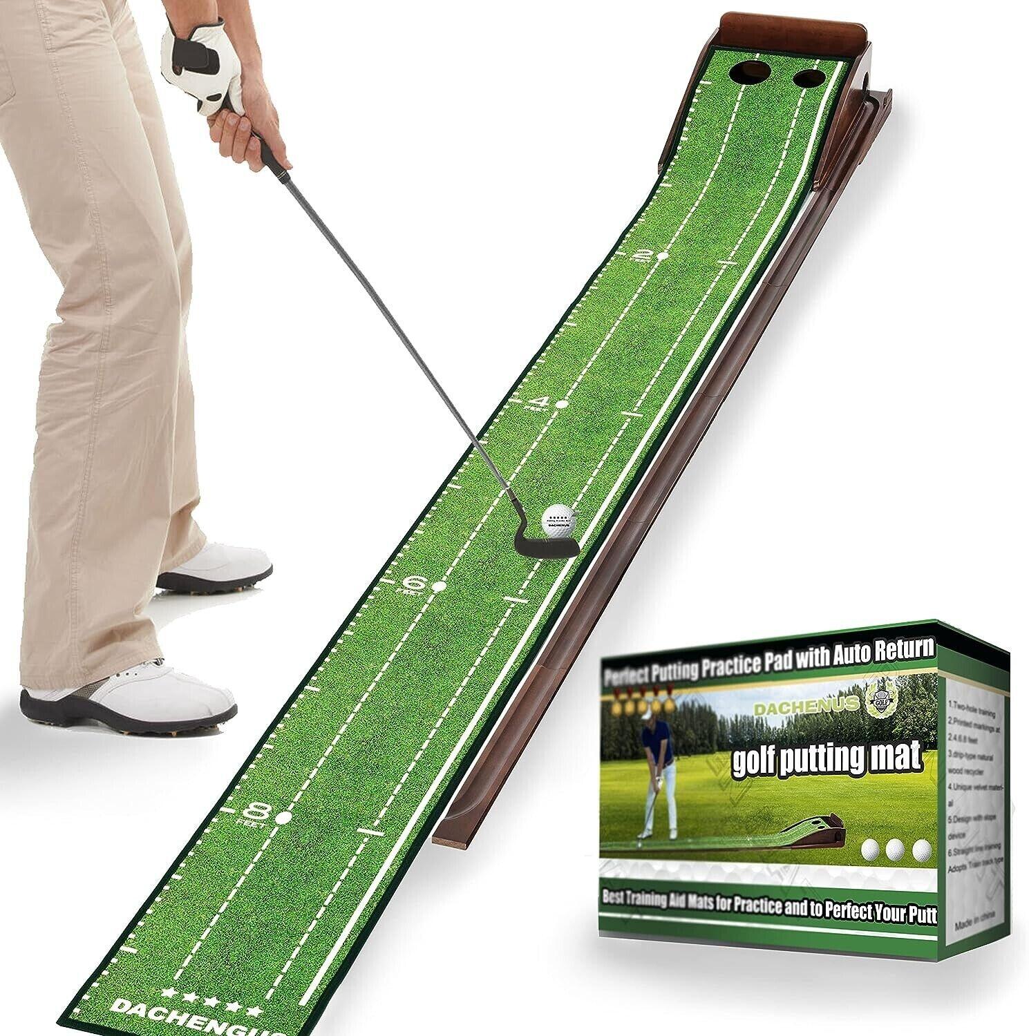 NEW BEST Solid Wood Mini Golf Putting Green Pad Mat Indoor Outdoor Auto