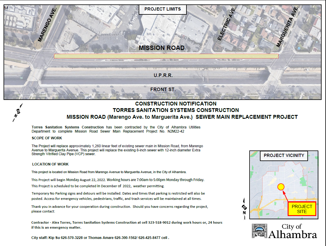 Mission Road Sewer Main Replacement Project (City of Alhambra