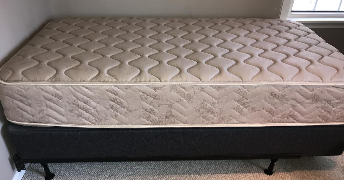 Twin Mattress, Box Spring and Frame for Free in Ellicott City, MD For