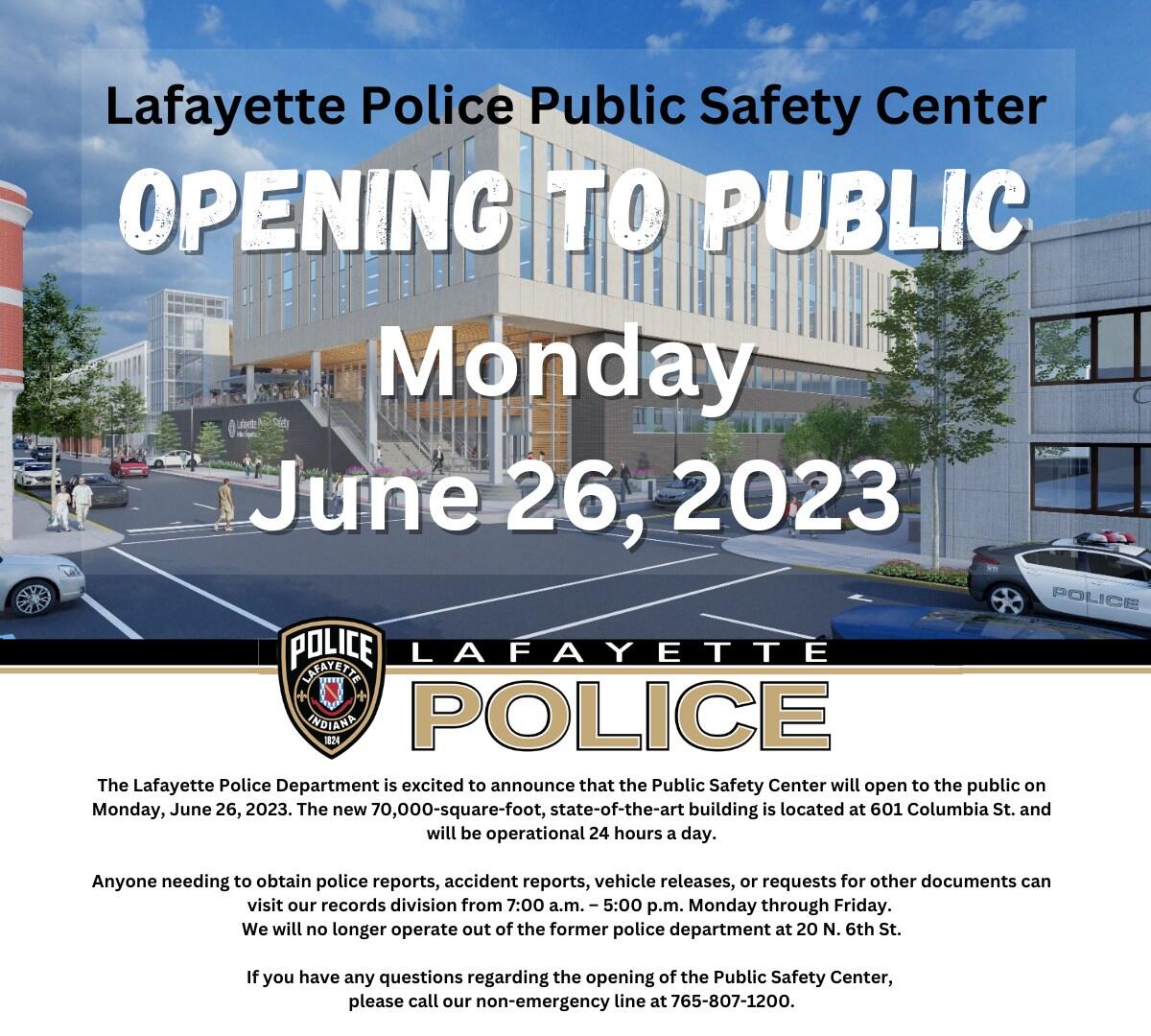 The Lafayette Police Department is excited to announce that the Public