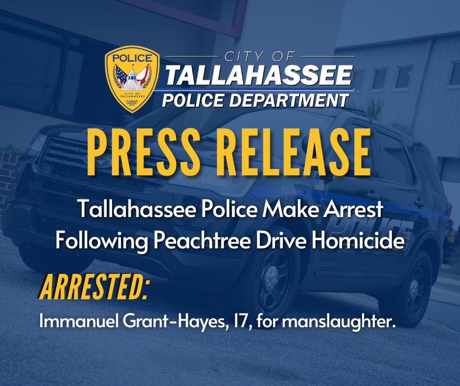 Tallahassee Police Make Arrest Following Peachtree Drive Homicide ...