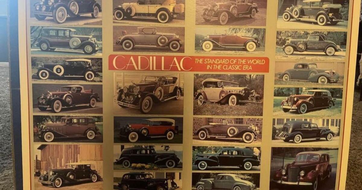 SEVEN VINTAGE CAR DEALERSHIP POSTERS. for 70 in El Paso, TX For Sale