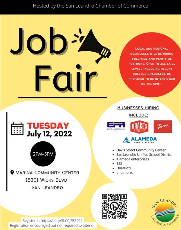 Jobs Available! San Leandro Chamber Job Fair July 12th (City of San ...