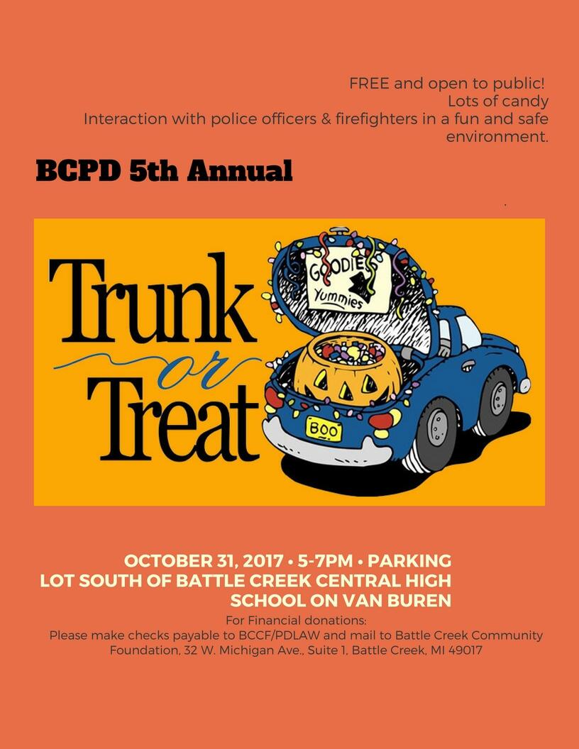 TrunkorTreat (Battle Creek Police Department) — Nextdoor — Nextdoor