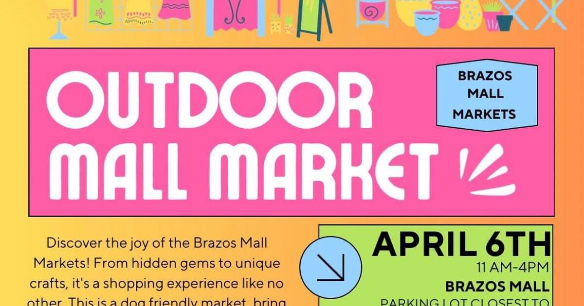 Outdoor Mall Market Event This Saturday at Brazos Mall from 11-4 for $7 ...