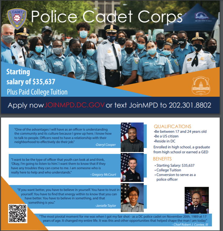 MPD is now hiring DC high school seniors as parttime Cadets